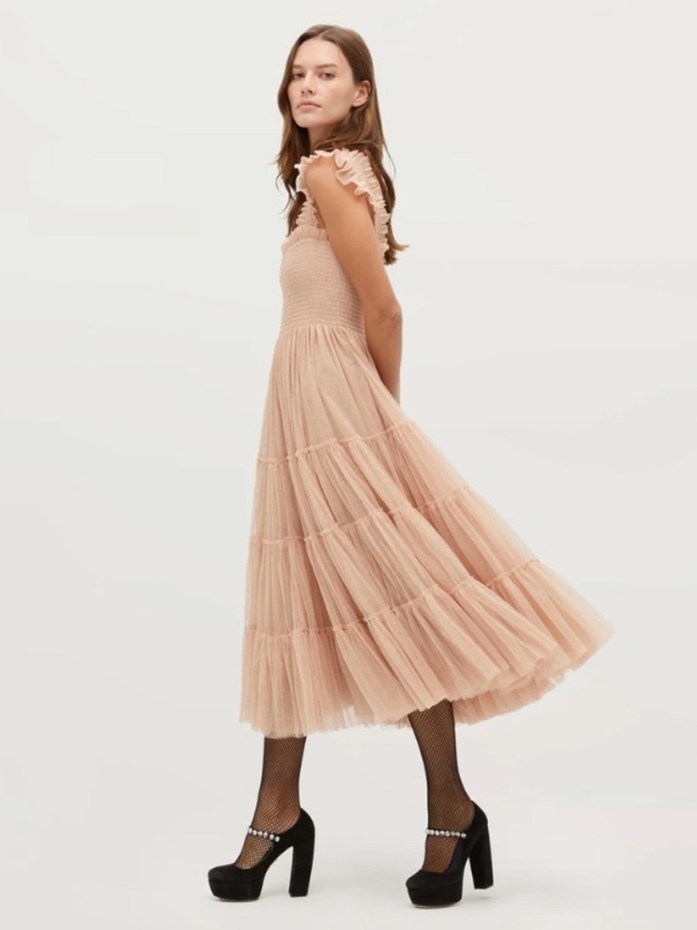 NWT Hill House Collector’s Edition Ellie Nap Midi Maxi Dress Blush Glitter Tulle - Picture 3 of 13